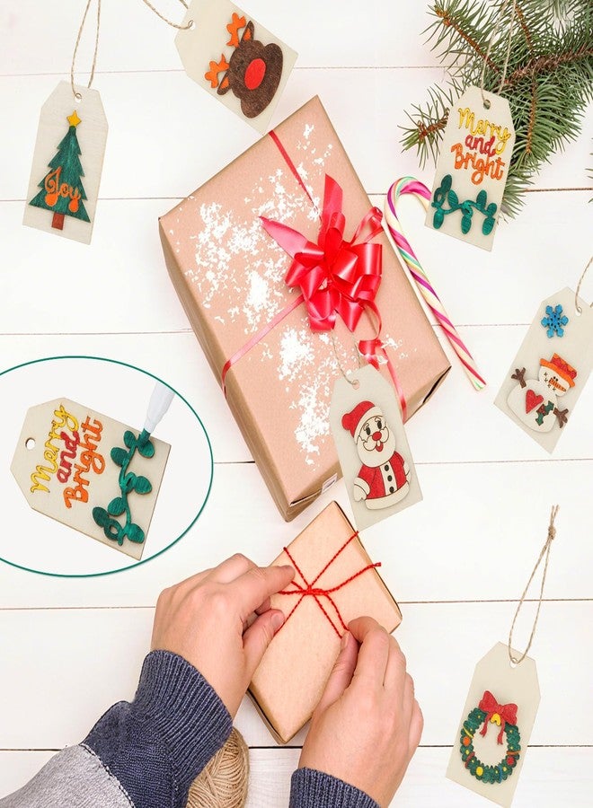 Bingcute DIY Wooden Christmas Gift Tags, 24 Pcs Wooden Art Craft Supplies Painting Kit for Kids Christmas Crafts Activities Party Favors for Boys Girls Ages 4-8 8-12 Stocking Stuffers Xmas Ornaments Decor - Image 2